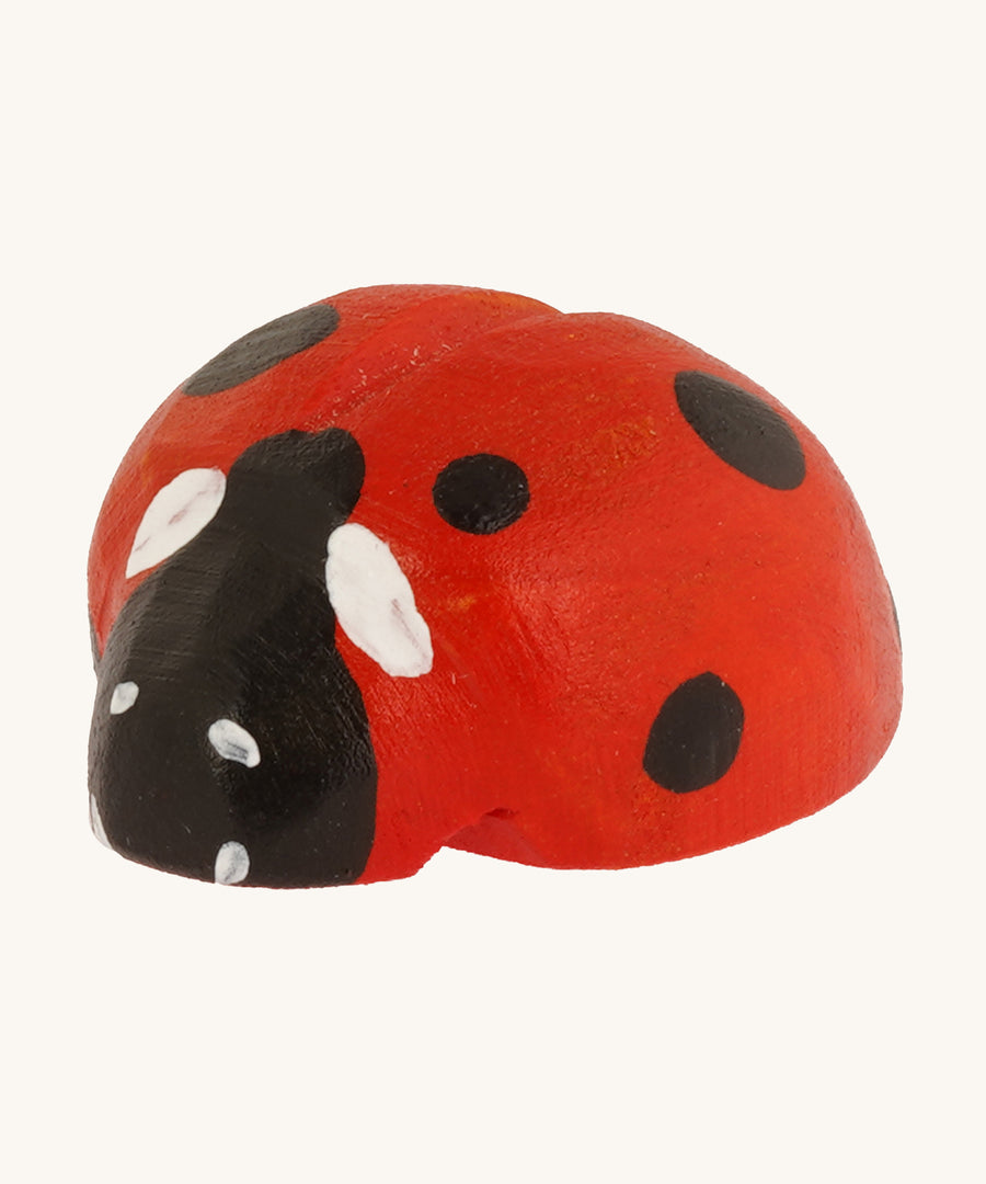 Bumbu Wooden Ladybird pictured on a cream background