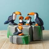 Toucan en bois Bumbu assis