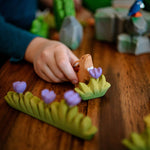 Bumbu Small Wooden Grass with Lilac Flower