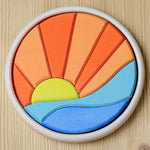 Bumbu Sea with Sun Round Wooden Puzzle