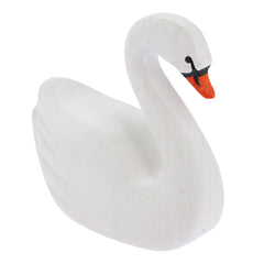 Bumbu handmade wooden swan toy figure on a white background