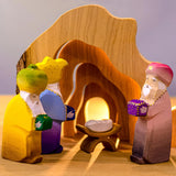 Bumbu Wooden Baby Jesus and Crib Nativity Figure