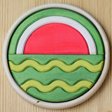 Bumbu Watermelon Round Wooden Puzzle