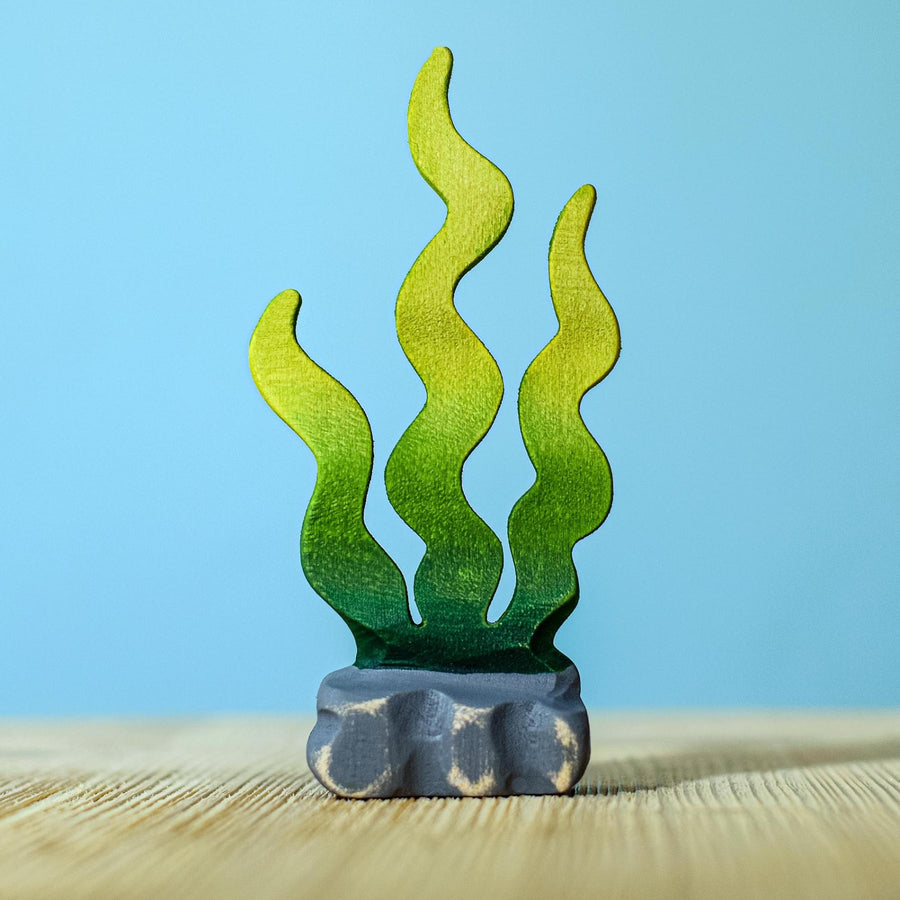 Bumbu seaweed sugar kelp wooden toy with Bumbu seahorse.