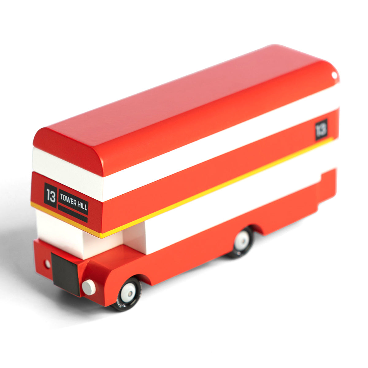 Candylab plastic-free London double decker toy on a white background