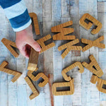 Lettres majuscules individuelles en bois de bobine