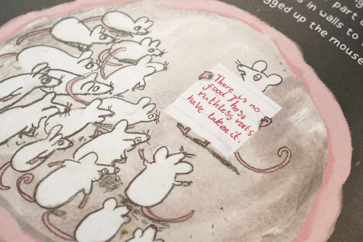 Close up of some illustrated mice