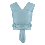 Close caboo lite baby carrier in the denim colour on a white background