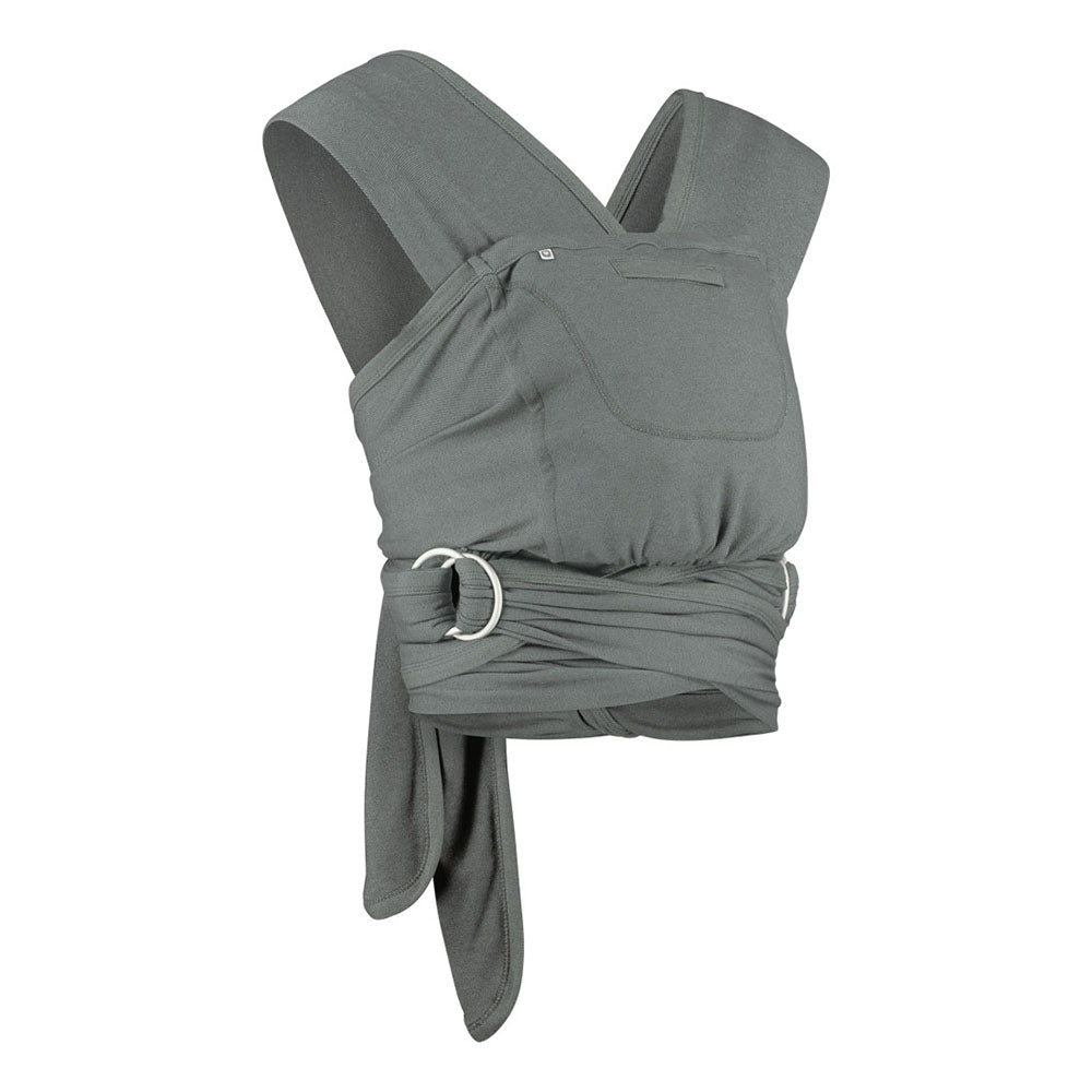 Close caboo cotton blend baby carrier in the olive colour on a white background