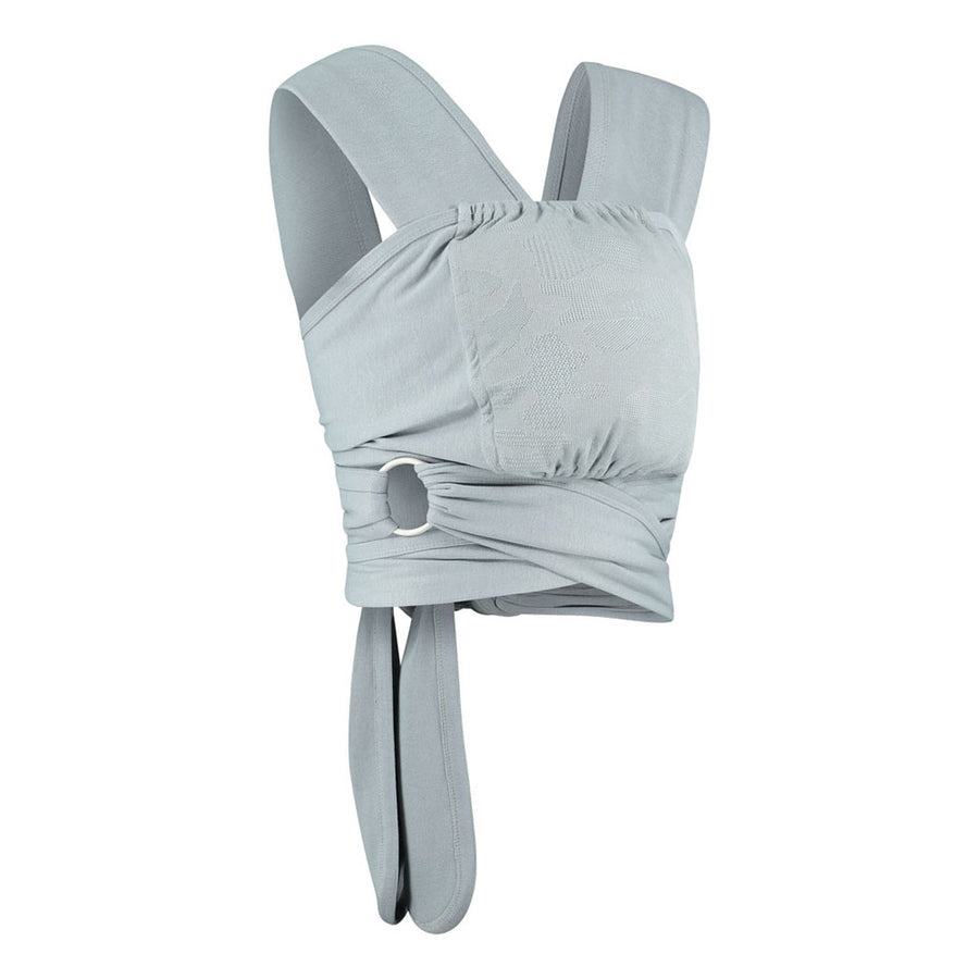 Close caboo lite baby carrier in the alloy colour on a white background