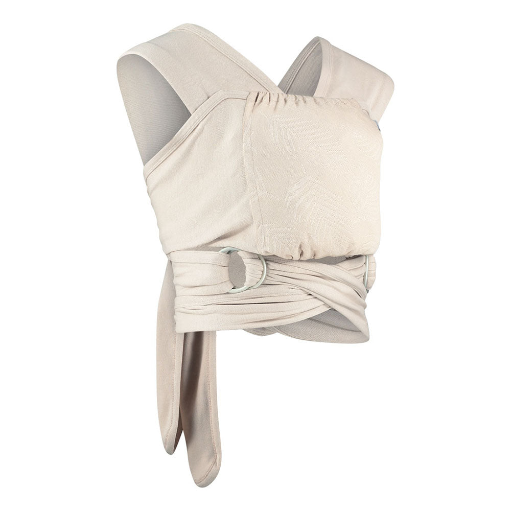 Close caboo lite baby carrier in the blush colour on a white background