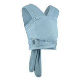 Close caboo lite baby carrier in the denim colour on a white background