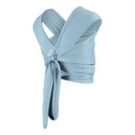 Back of the Close caboo lite baby carrier in the denim colour on a white background