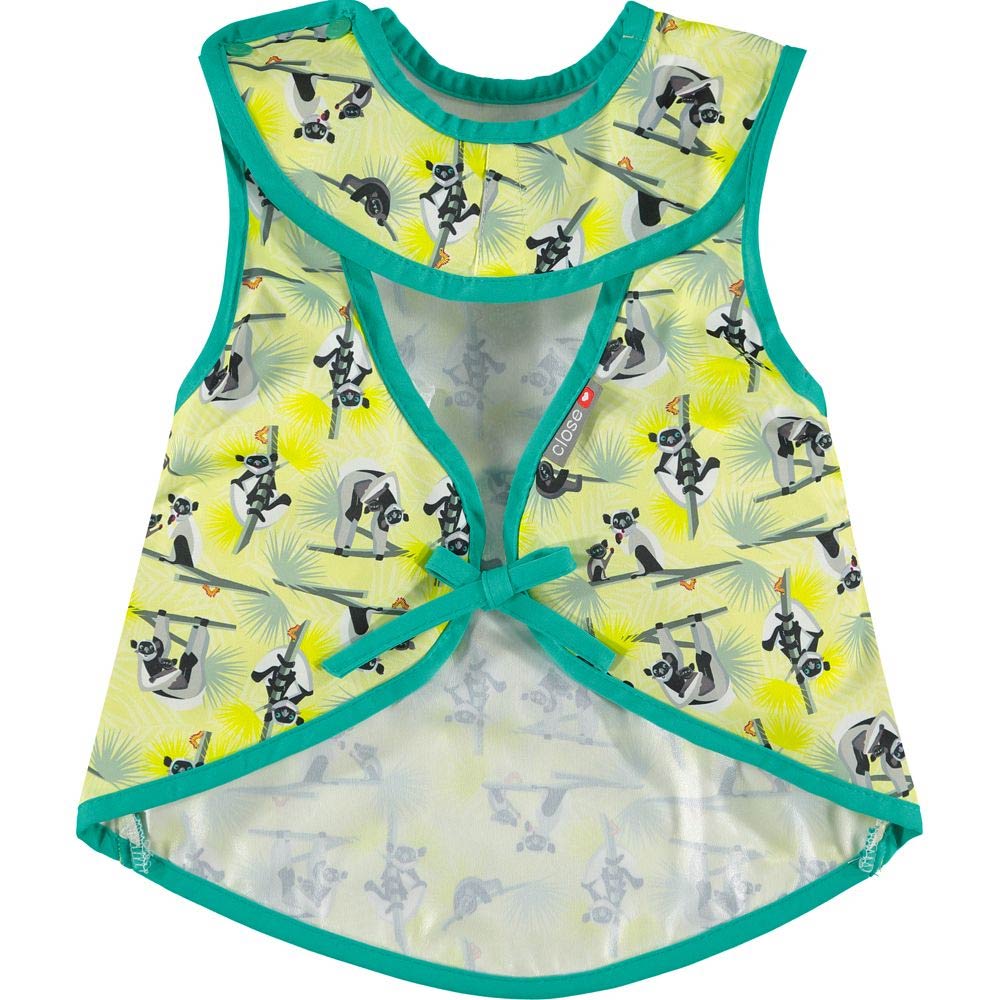 Close parent pop-in lemur baby and toddler sleeveless coverall bib