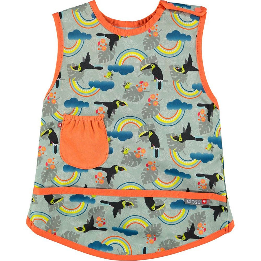 Close Parent Toucan Pop-in sleeveless bib for toddlers