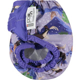 Pop-in Moose purple Nappy wrap with moose and chickens with velcro closure on white background