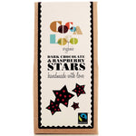 Cocoa Loco Dark Chocolate & Raspberry Stars 100g