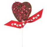 Cocoa Loco Milk Chocolate & Raspberry Heart Lolly