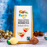 Cocoa Loco Milk & White Chocolate Robins 100g