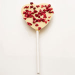 Cocoa Loco White Chocolate & Raspberry Heart Lolly