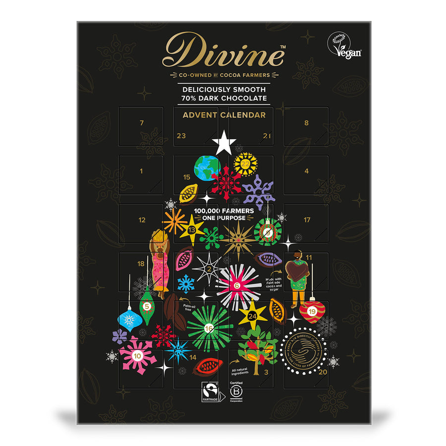 Divine Dark Chocolate Vegan advent calender front of package