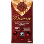 Divine Fairtrade Dark Chocolate Hearts 80g