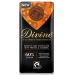 Divine Fairtrade 60% Dark Chocolate Bar with Pretzel & Caramel 90g