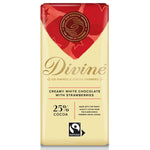 Divine Fairtrade White Chocolate Bar with Strawberries 90g