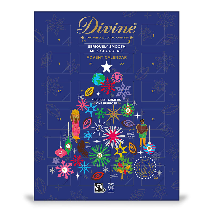 Divine milk chocolate advent calendar, front of box