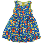 Duns Citrus Blue Sleeveless Gather Skirt Dress