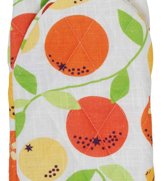 Cotton and linen blend oven glove with fresh and zesty citrus print from DUNS