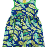 Duns Frog Blue Sleeveless Gather Skirt Dress