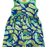 Duns Frog Blue Sleeveless Gather Skirt Dress