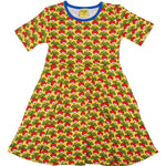 Duns Radish Lemon Chrome Short Sleeve Skater Dress