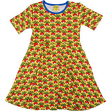 Duns Radish Lemon Chrome Short Sleeve Skater Dress