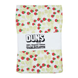 Duns Wild Strawberries Paradise Green Cotton/Linen Tablecloth