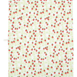 Cotton and linen blend kitchen tea towel with juicy alpine strawberries print from DUNS