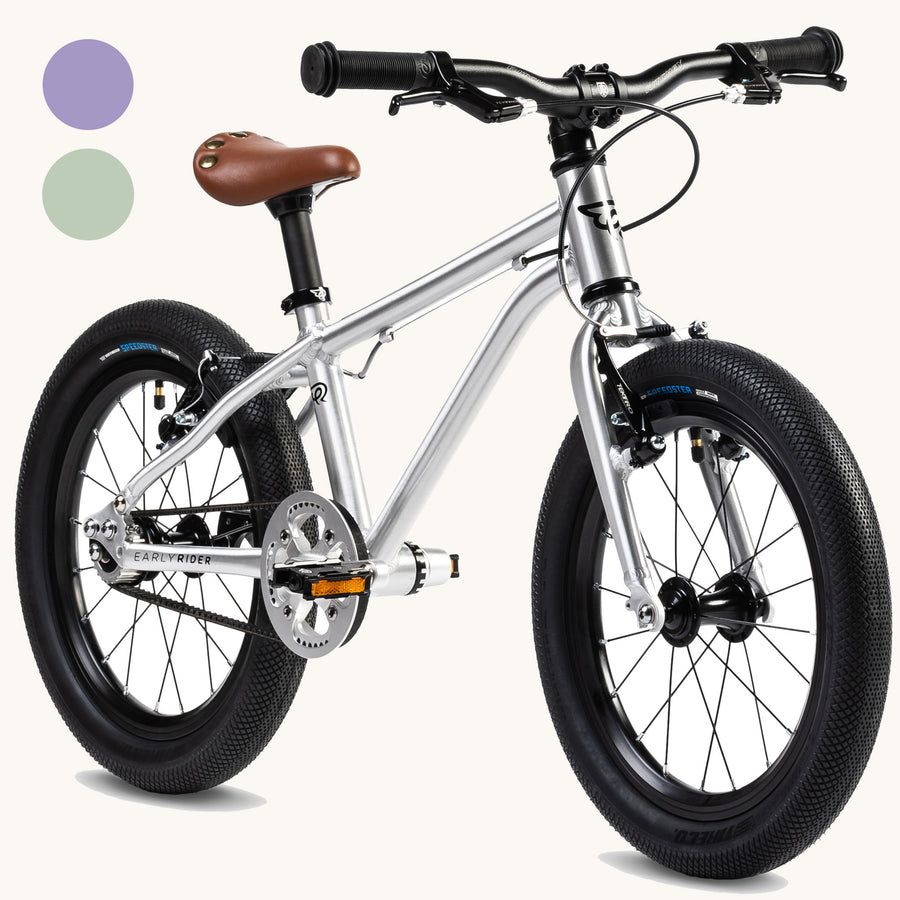 Early rider kids 16 inch aluminium belter bike on a beige background