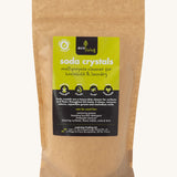 Eco Living soda crystals in a brown bag 