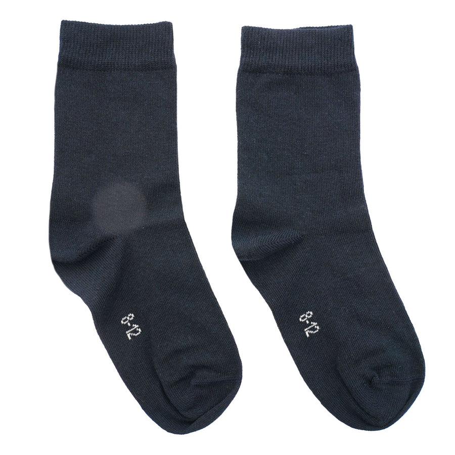 Eco Outfitters kids navy organic cotton ankle socks on a white background