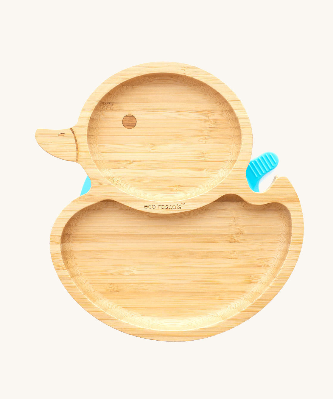 Bamboo duck-shaped weaning plate.