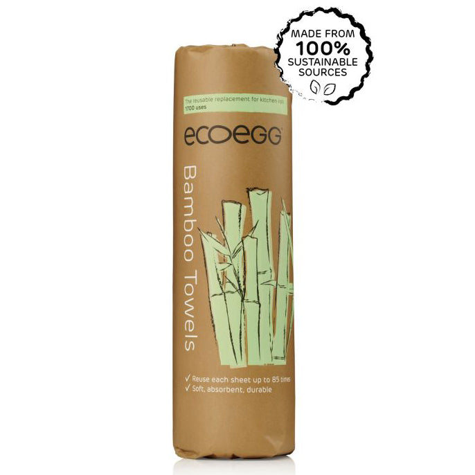 Picture of the Ecoegg Bamboo Kitchen Towels in brown paper packaging