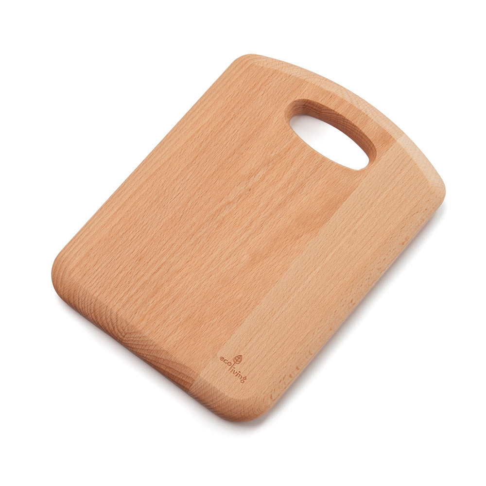 Ecoliving 28cm sustainable Beech Wood Chopping Board on a white background