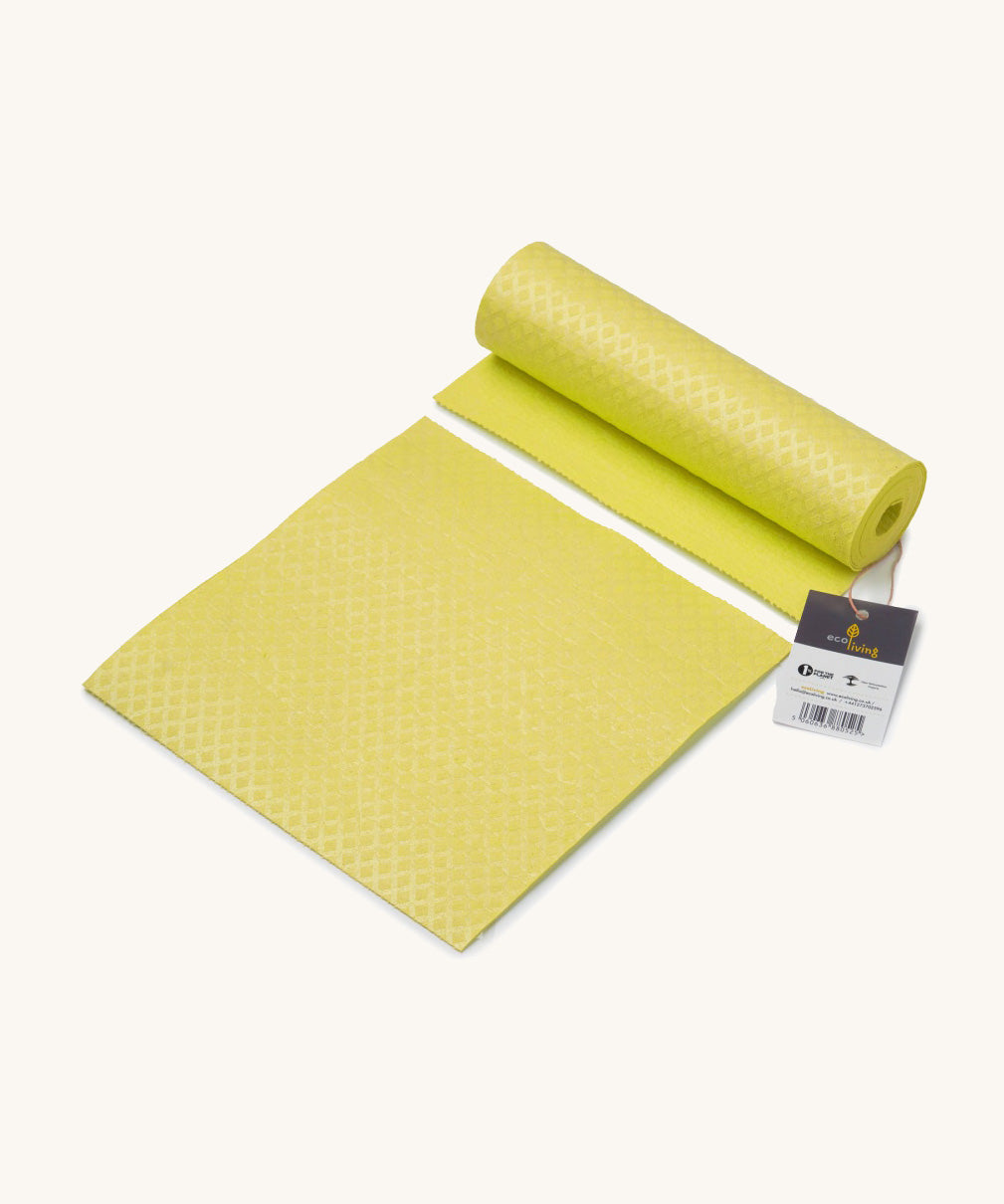 Ecoliving yellow compostable sponge kitchen roll