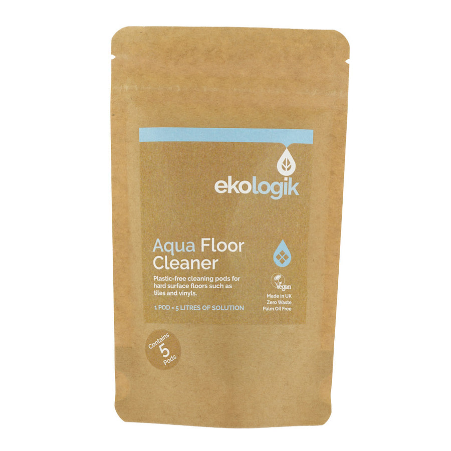 Ekologik aqua floor cleaner pod in the bottom of metal mop bucket