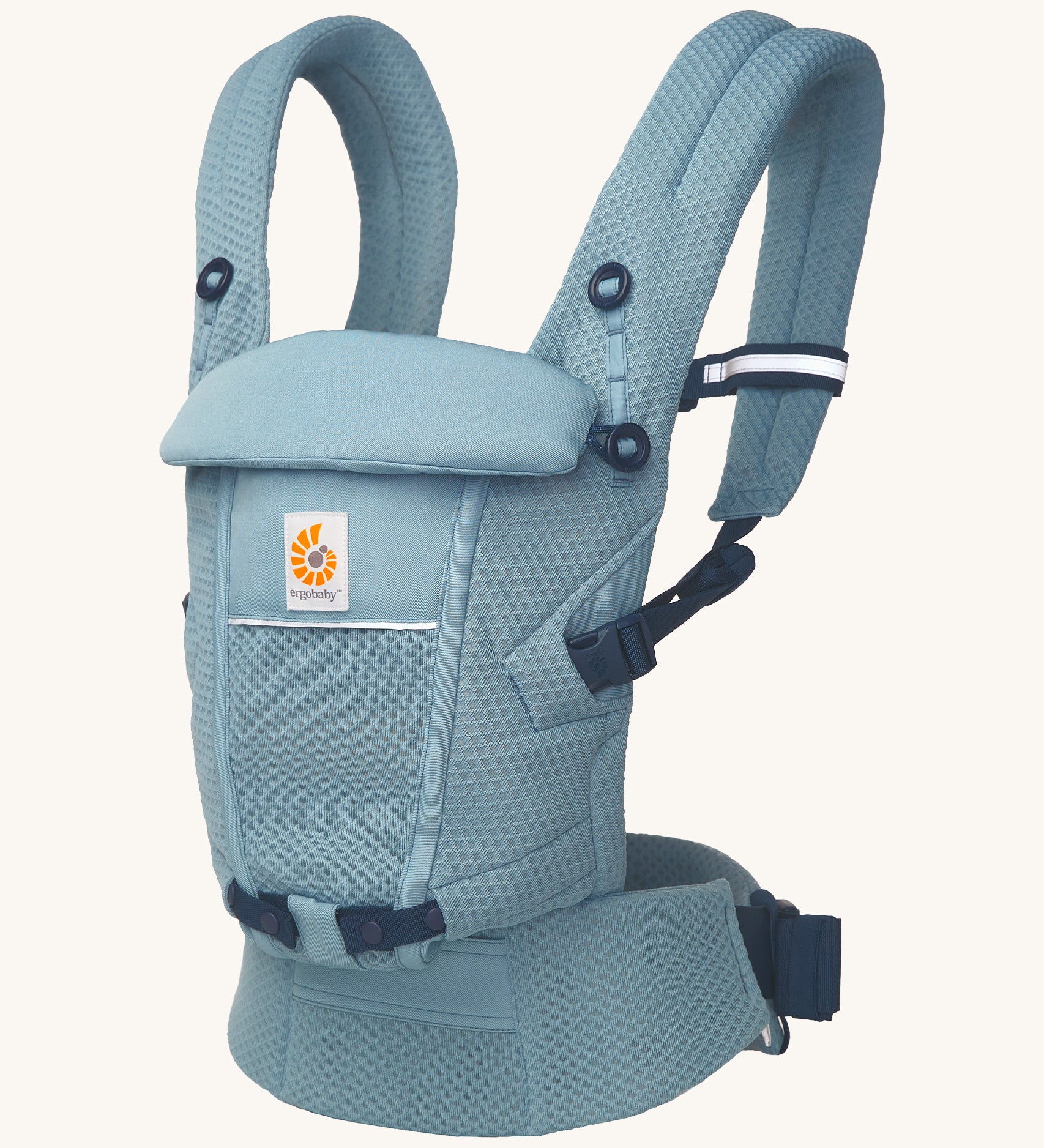 Ergobaby Adapt  SoftFlex™ Mesh Baby Carrier in Slate Blue. Side view. 