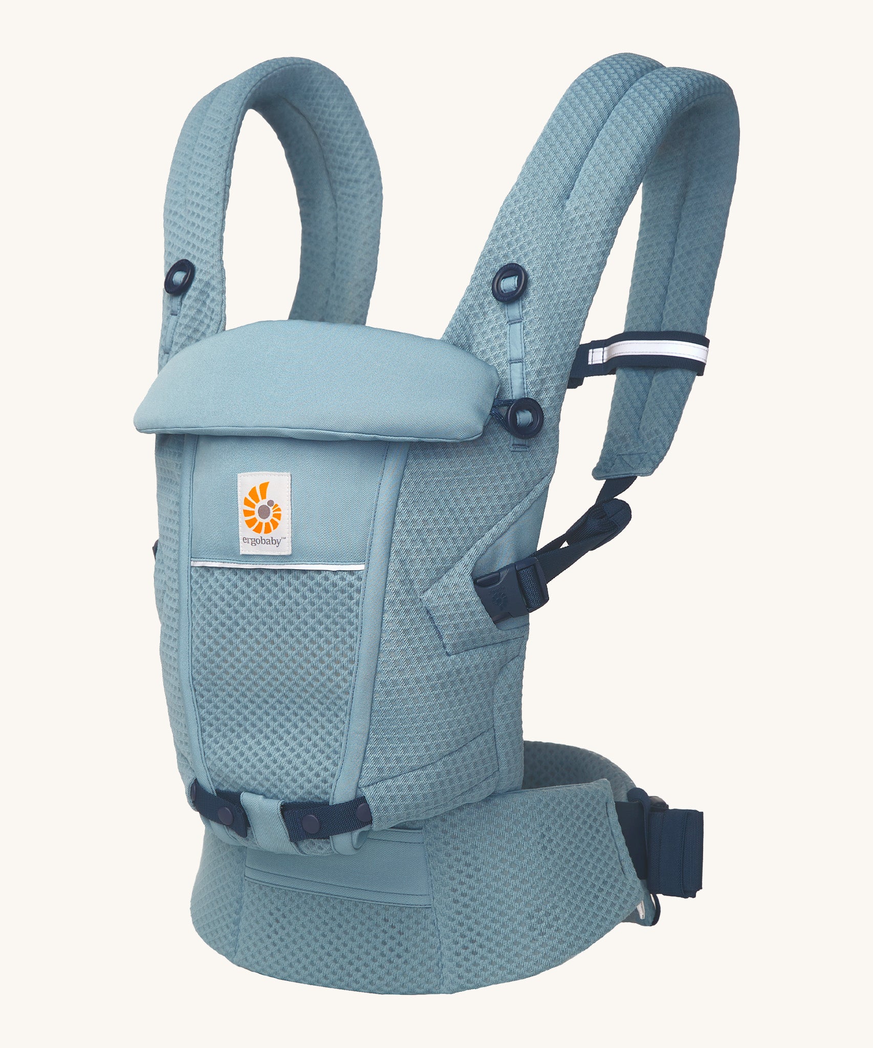 Ergobaby Adapt  SoftFlex™ Mesh Baby Carrier in Slate Blue. Side view. 