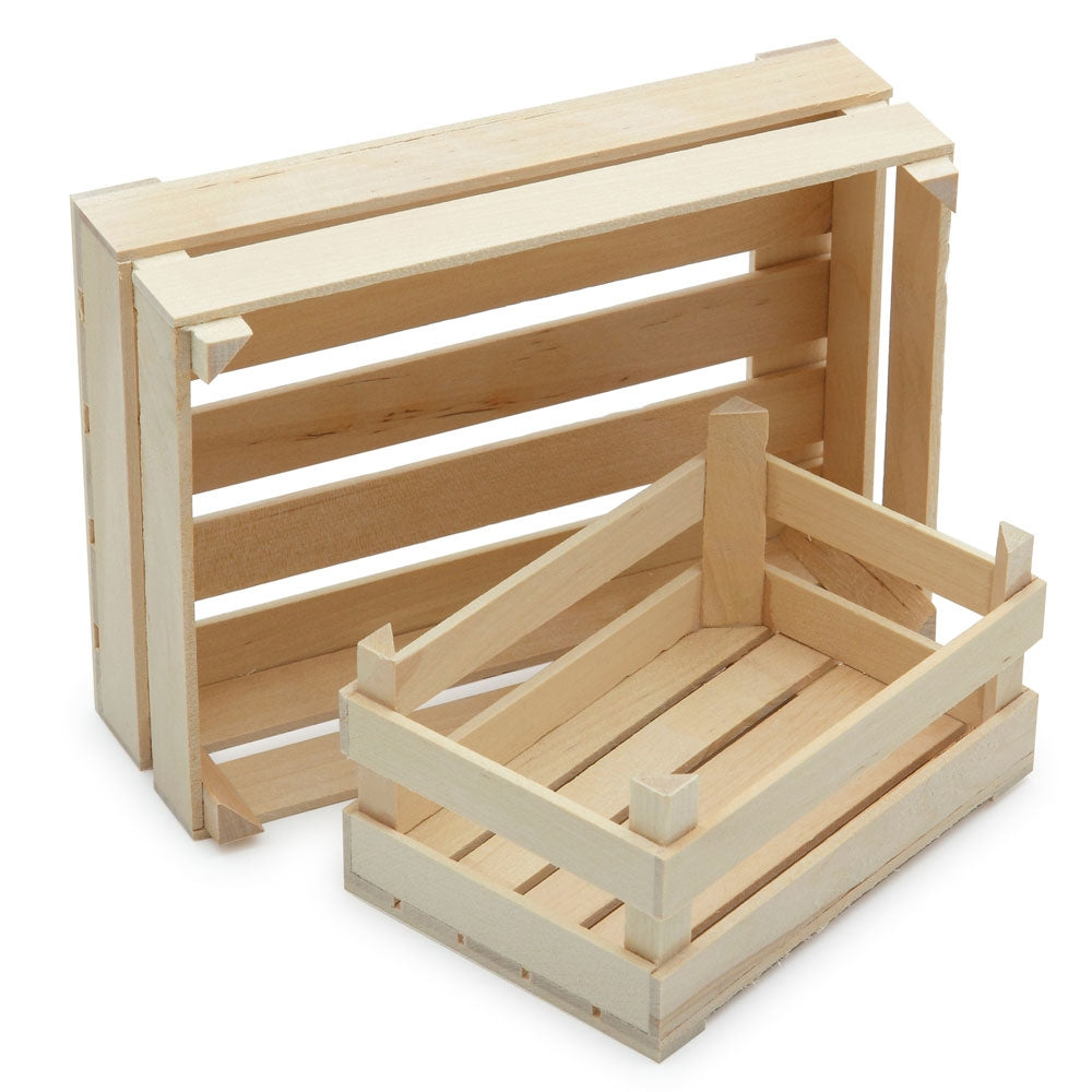 Large and small Erzi crates