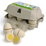 Erzi Eggs To Cut Lot de 6 aliments de jeu en bois