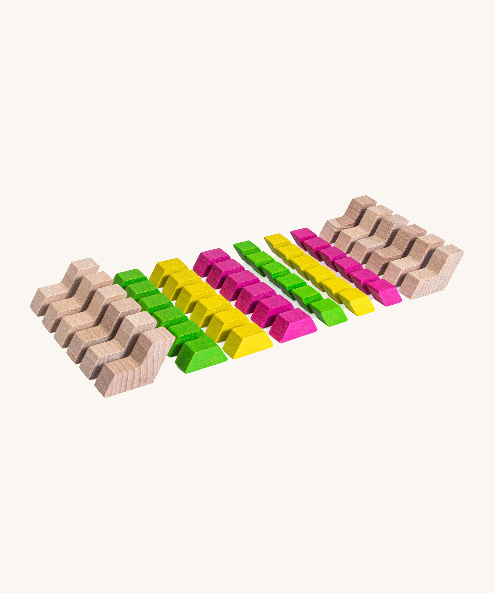 Erzi wooden geo building block set pieces laid out